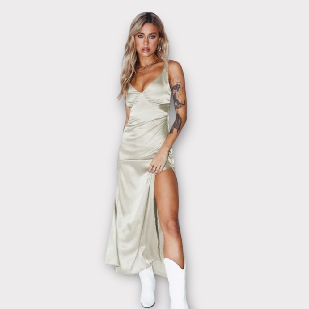Princess Polly Kurt Maxi Slip Maxi Dress Champagne